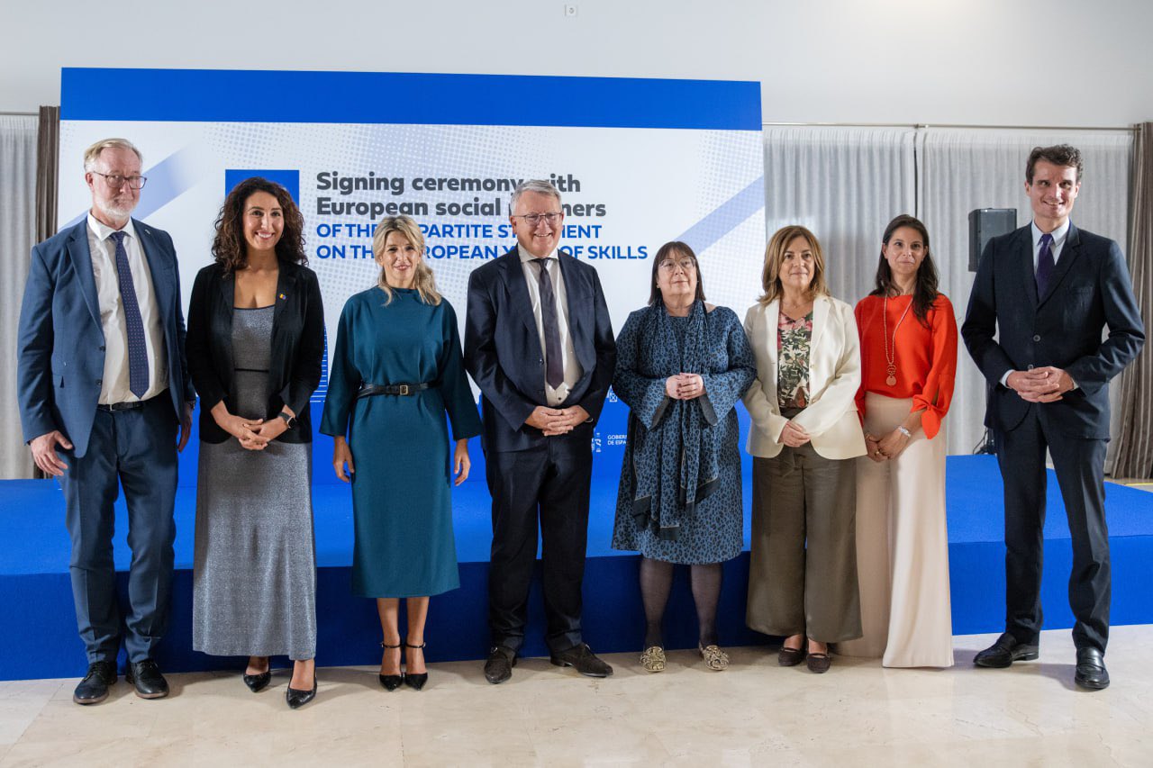 A tripartite statement on skills development was signed in Barcelona