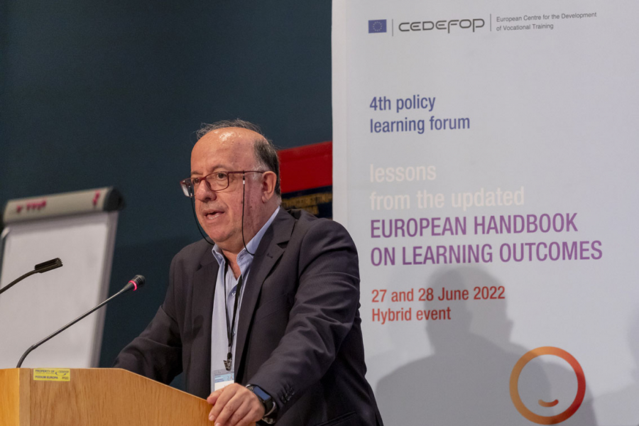 Loukas Zahilas, Head of department for VET and Qualifications giving a presentation at the 4th policy learning forum on learning outcomes