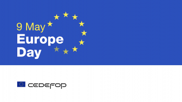 Visual for Europe day, 9 May and Cedefop logo