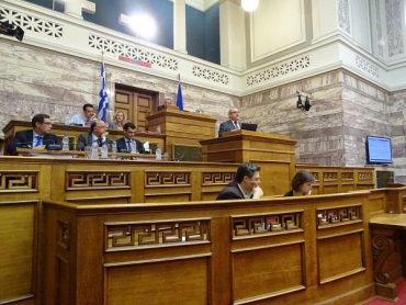 Cedefop Director James Calleja speaking at the Greek Parliament