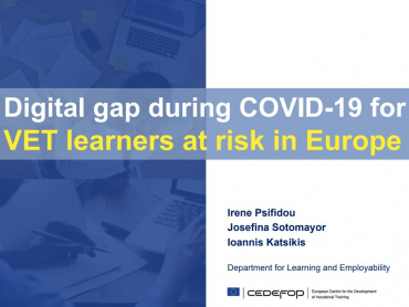 Digital gap during COVID-19 for VET learners at risk in Europe