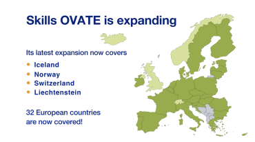 EU map with text on how Skills OVATE is expanding