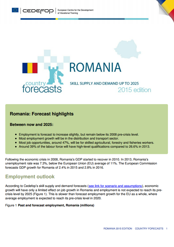 Romania Skills forecasts up to 2025 CEDEFOP